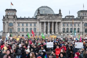 Proteste în Berlin împotriva colaborării CDU cu extrema dreaptă profimedia-0959649703