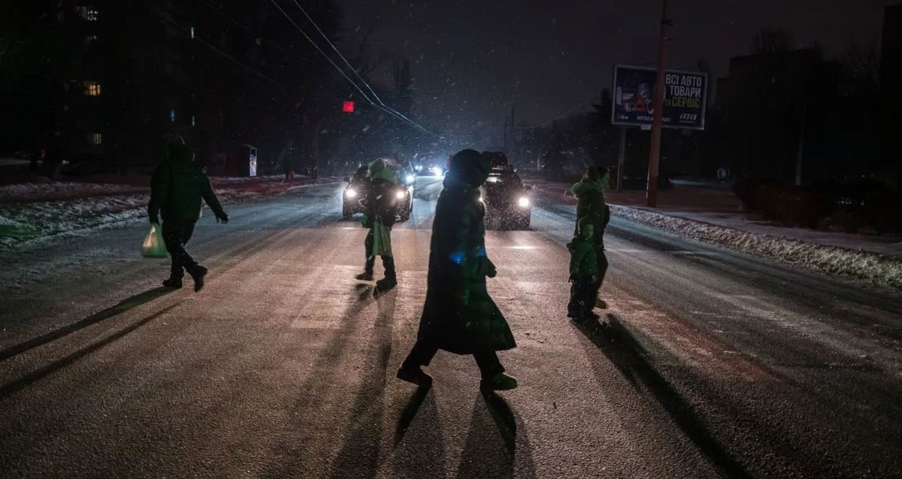Stradă în Kiev fără lumină