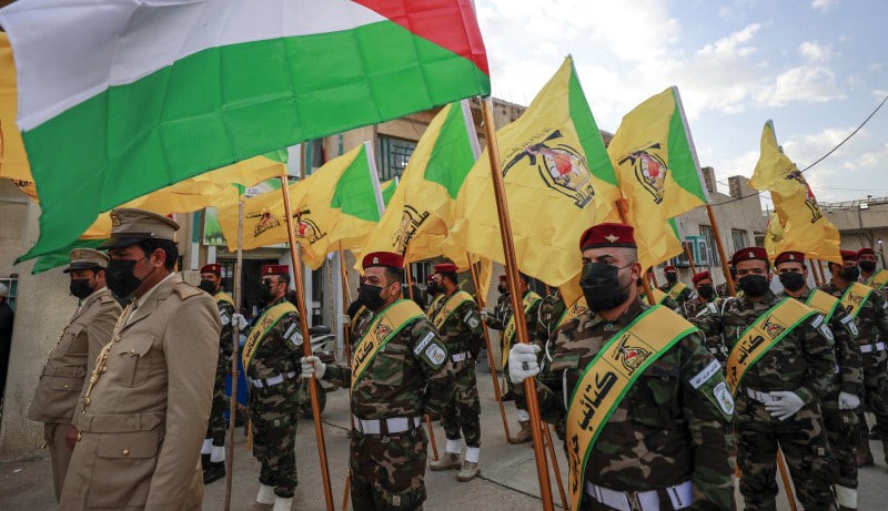 adunare a grupării Kata'ib Hezbollah din Irak, o miliție irakiană susținută de Iran