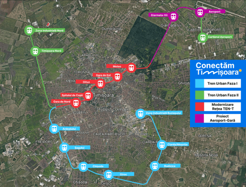 La Timișoara este planificat un tren metropolitan: Ministerul Transporturilor a aprobat investițiile orașului / Primaria Timisoara